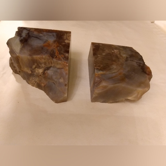 Petrified Wood Book Ends Polished Collectible Nature Fossil Earth Eco Gift - Picture 2 of 7